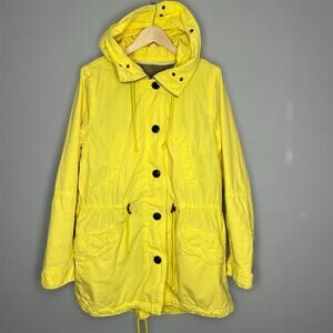 Gap Parka Coat Large Womens Jacket Yellow Sherpa Outdoor Winter Hooded Full Zip